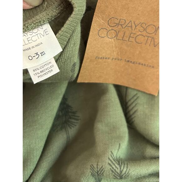 Grayson Collective Baby Bubble Long Sleeve Romper Green 0-3 Months NWT - Picture 3 of 4